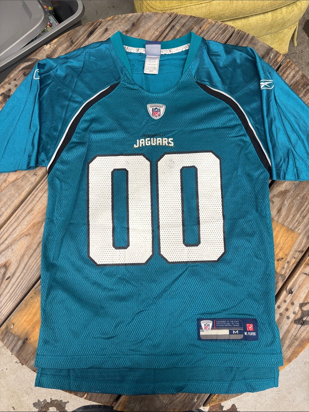 NFL Jaguars Teal and White Football Jersey Mens Medium